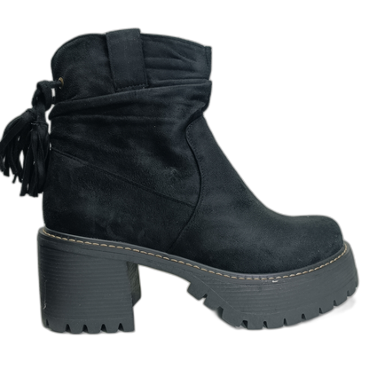 Botin Plataforma negro microfibra