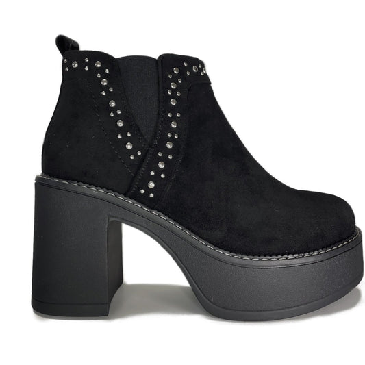 Botin Mujer Microfibra Tachas Negro - Pastik.cl