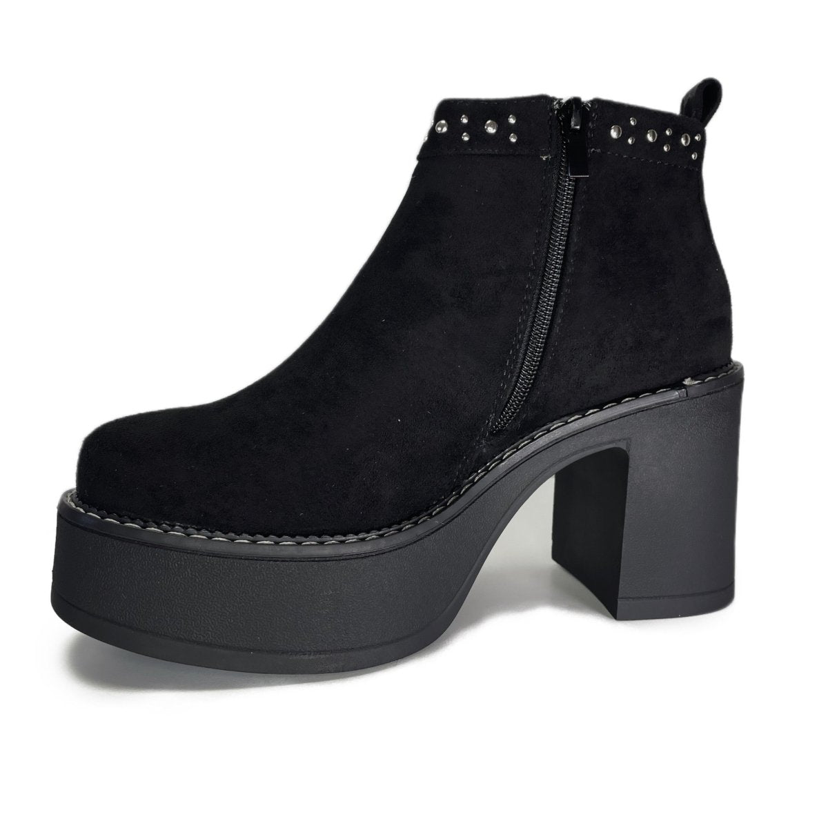 Botin Mujer Microfibra Tachas Negro - Pastik.cl