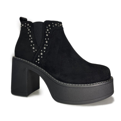 Botin Mujer Microfibra Tachas Negro - Pastik.cl