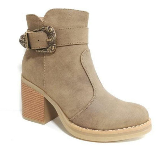 BOTIN TACO CUADRADO KHAKI - Pastik.cl