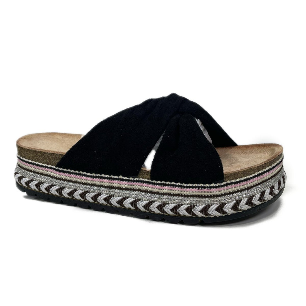 SANDALIA CORCHO NEGRO DORADO BR - Pastik.cl