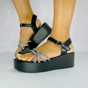 SANDALIA GLITTER NEGRO - Pastik.cl