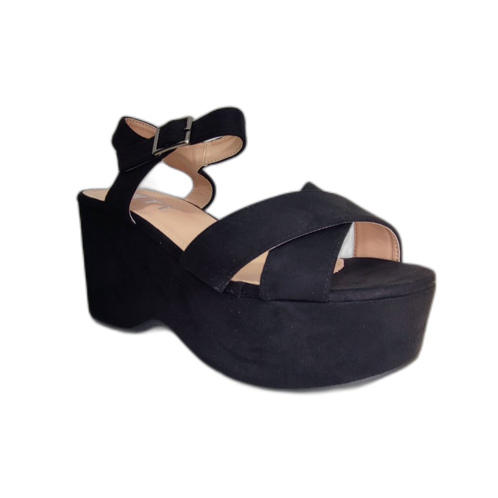 Sandalia Plataforma Negro gamuza - Pastik.cl