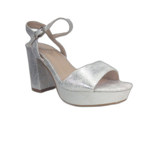 Sandalia Plataforma Plata Brillo - Pastik.cl