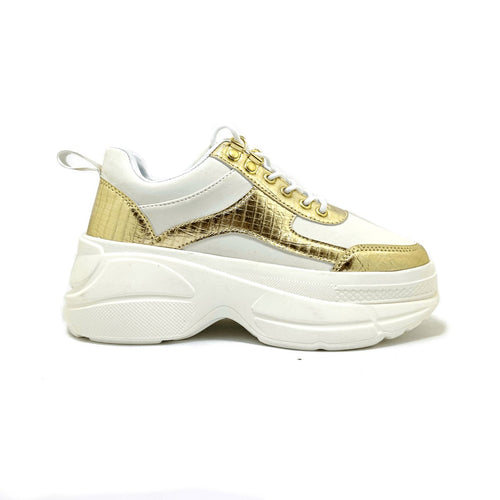 Zapatilla Chunky Anto Blanco Oro- MININAS CAJA 12 PARES (36 AL 41) - Pastik.cl