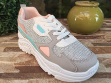 Cargar imagen en el visor de la galería, Zapatilla chunky Blanco/plata 031 - Pastik.cl
