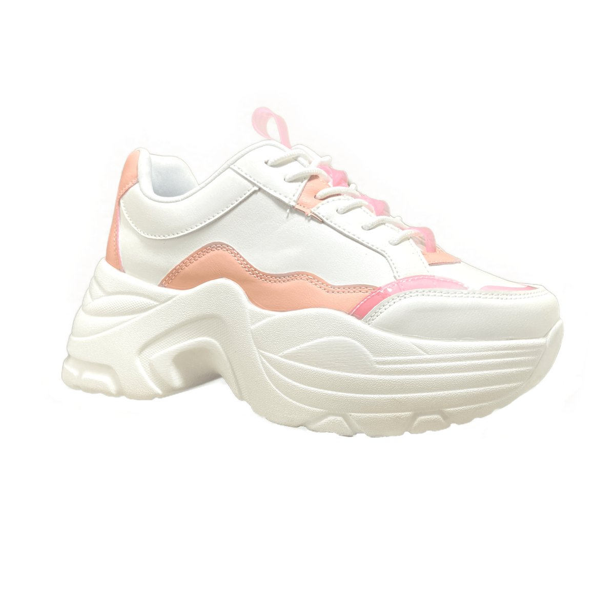 Zapatilla Chunky Kote Blanco Rosa- MININAS - Pastik.cl