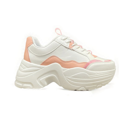 Zapatilla Chunky Kote Blanco Rosa- MININAS - Pastik.cl