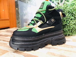 Zapatilla chunky negro/verde. - Pastik.cl
