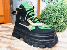 Cargar imagen en el visor de la galería, Zapatilla chunky negro/verde. - Pastik.cl
