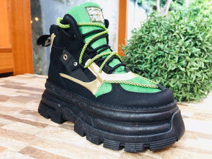 Zapatilla chunky negro/verde. - Pastik.cl