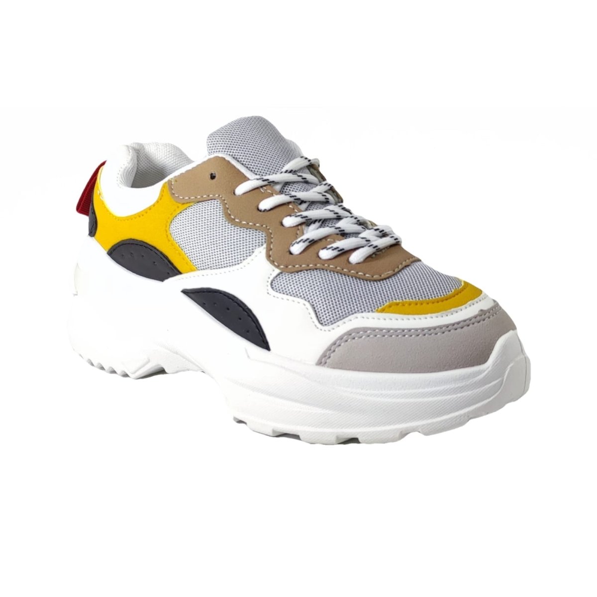 Zapatilla chunky White-yellow 033 - Pastik.cl