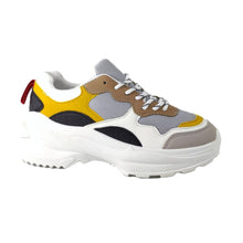 Cargar imagen en el visor de la galería, Zapatilla chunky White-yellow 033 - Pastik.cl
