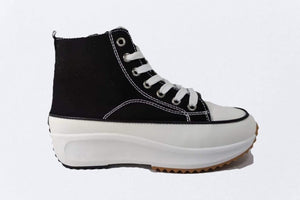 Zapatilla lona caña negro - Pastik.cl