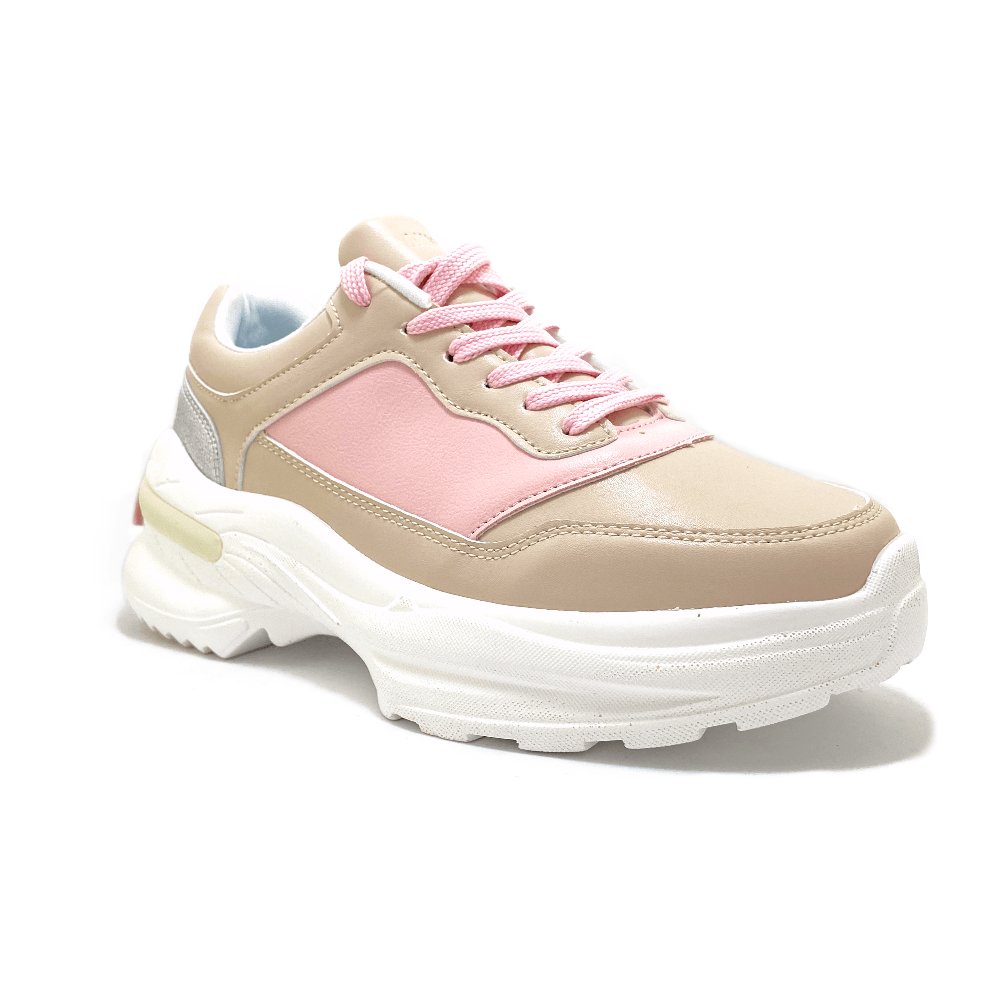 Zapatilla Lucia Beige Rosa - MININAS - Pastik.cl