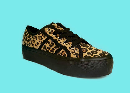 Zapatilla mujer lona animal print plataforma 070 - Pastik.cl