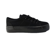 Cargar imagen en el visor de la galería, Zapatilla mujer lona Negro plataforma - Pastik.cl
