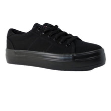 Cargar imagen en el visor de la galería, Zapatilla mujer lona Negro plataforma - Pastik.cl
