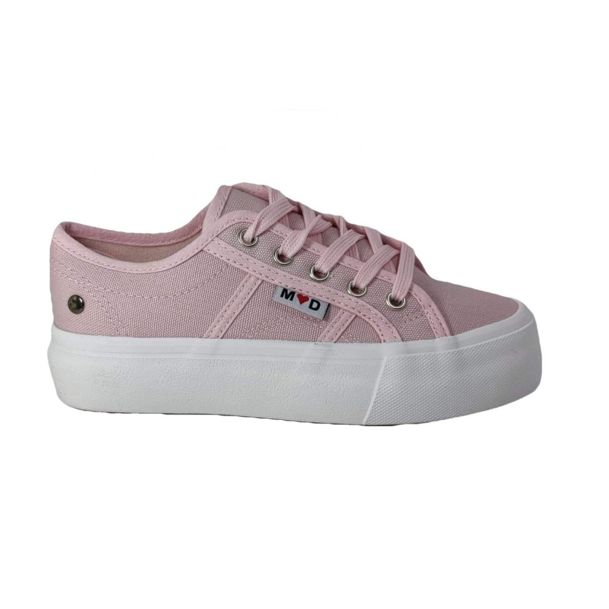 Zapatilla mujer lona rosa plataforma 070 - Pastik.cl