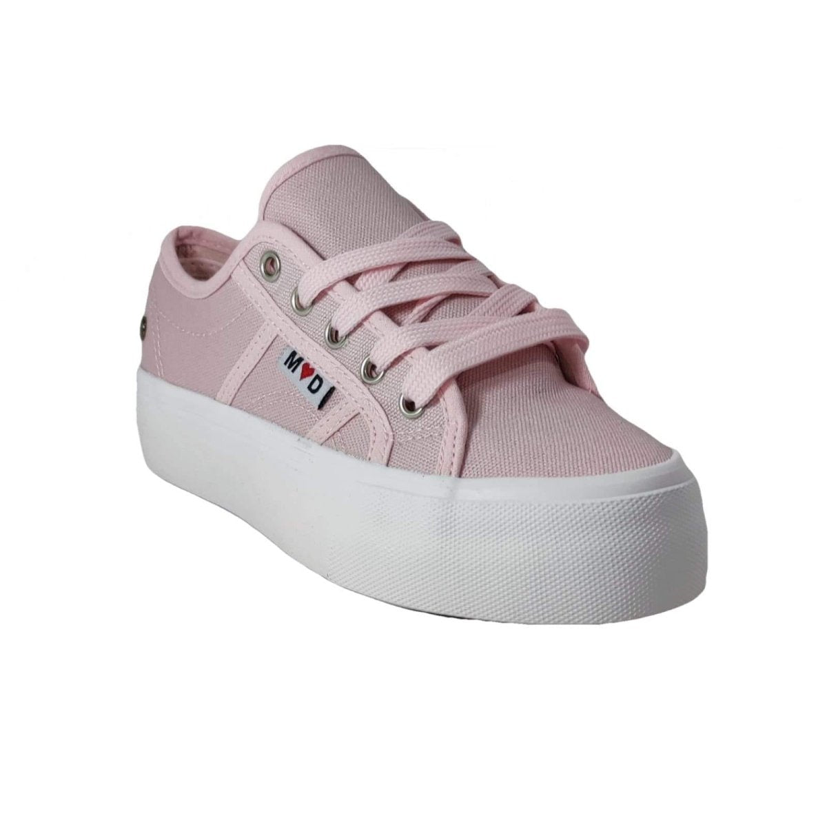 Zapatilla mujer lona rosa plataforma 070 - Pastik.cl