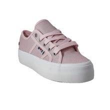 Cargar imagen en el visor de la galería, Zapatilla mujer lona rosa plataforma 070 - Pastik.cl
