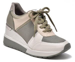 ZAPATILLA PLATAFORMA BEIGE PISTACHO - Pastik.cl