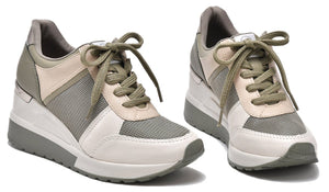 ZAPATILLA PLATAFORMA BEIGE PISTACHO - Pastik.cl
