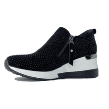 Cargar imagen en el visor de la galería, Zapatilla plataforma negro brillos N19 - Pastik.cl
