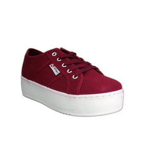 Zapatillas Mujer Plataforma Burdeo - Pastik.cl